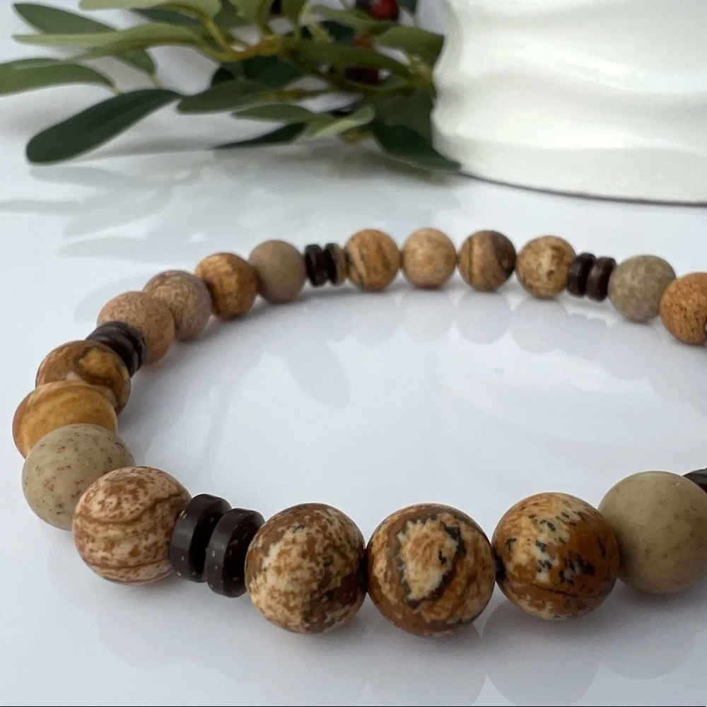 Jasper Beaded Stretch Bracelet